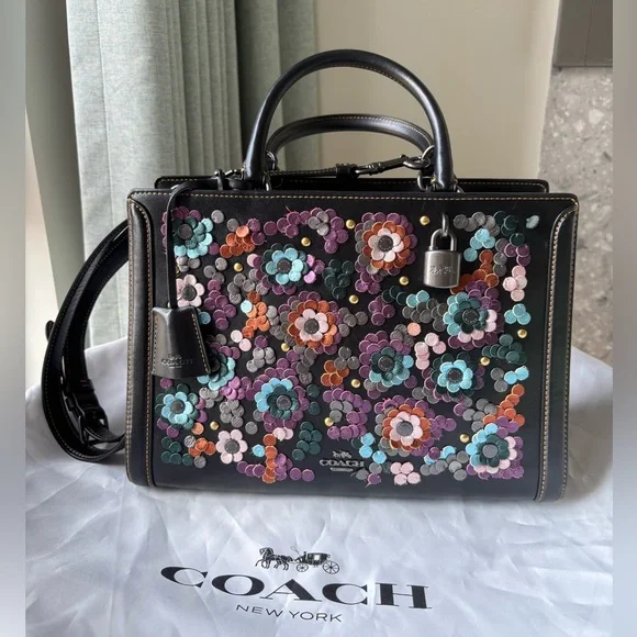 COACH Zoe Carryall Bag With Leather Sequins - Picture 2 of 16